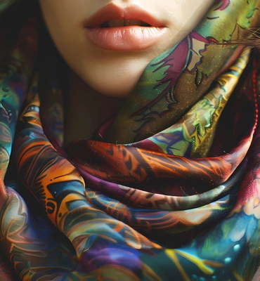 Foulards en soie aux motifs imprimés